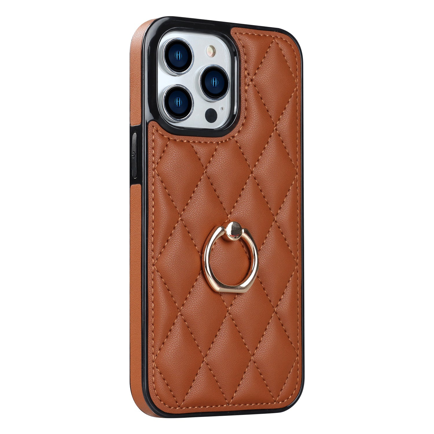 For iPhone 12 Pro Max Anti-Dust PU Leather TPU Phone Case Stitching Rhombus Ring Holder Kickstand Phone Shell For iPhone 12 Pro Max Anti-Dust PU Leather TPU Phone Case Stitching Rhombus Ring Holder Kickstand Phone Shell